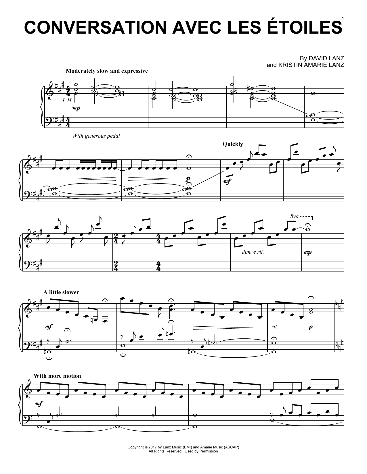 David Lanz Conversation avec les �?toiles Sheet Music Notes & Chords for Piano Solo - Download or Print PDF