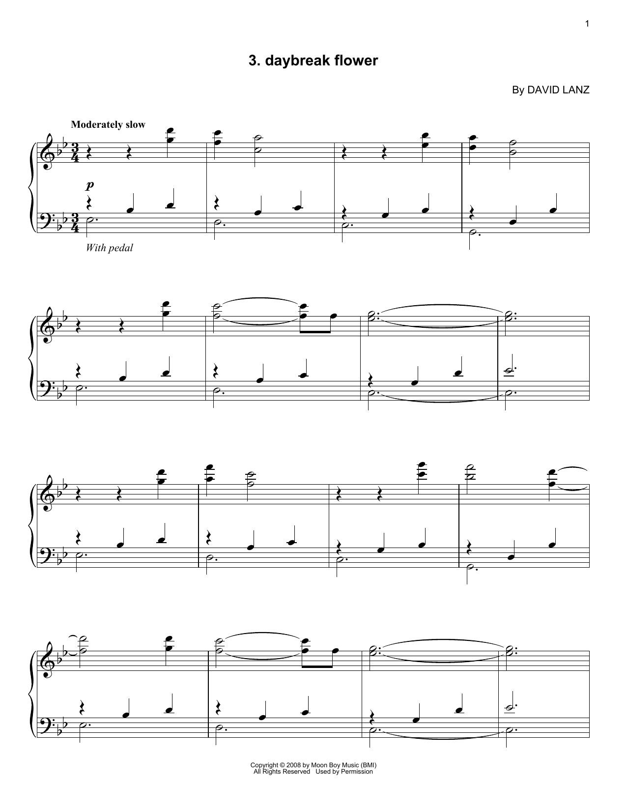 David Lanz Daybreak Flower Sheet Music Notes & Chords for Piano Solo - Download or Print PDF