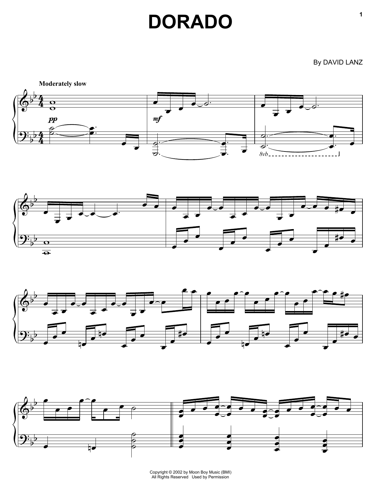 David Lanz Dorado Sheet Music Notes & Chords for Piano Solo - Download or Print PDF