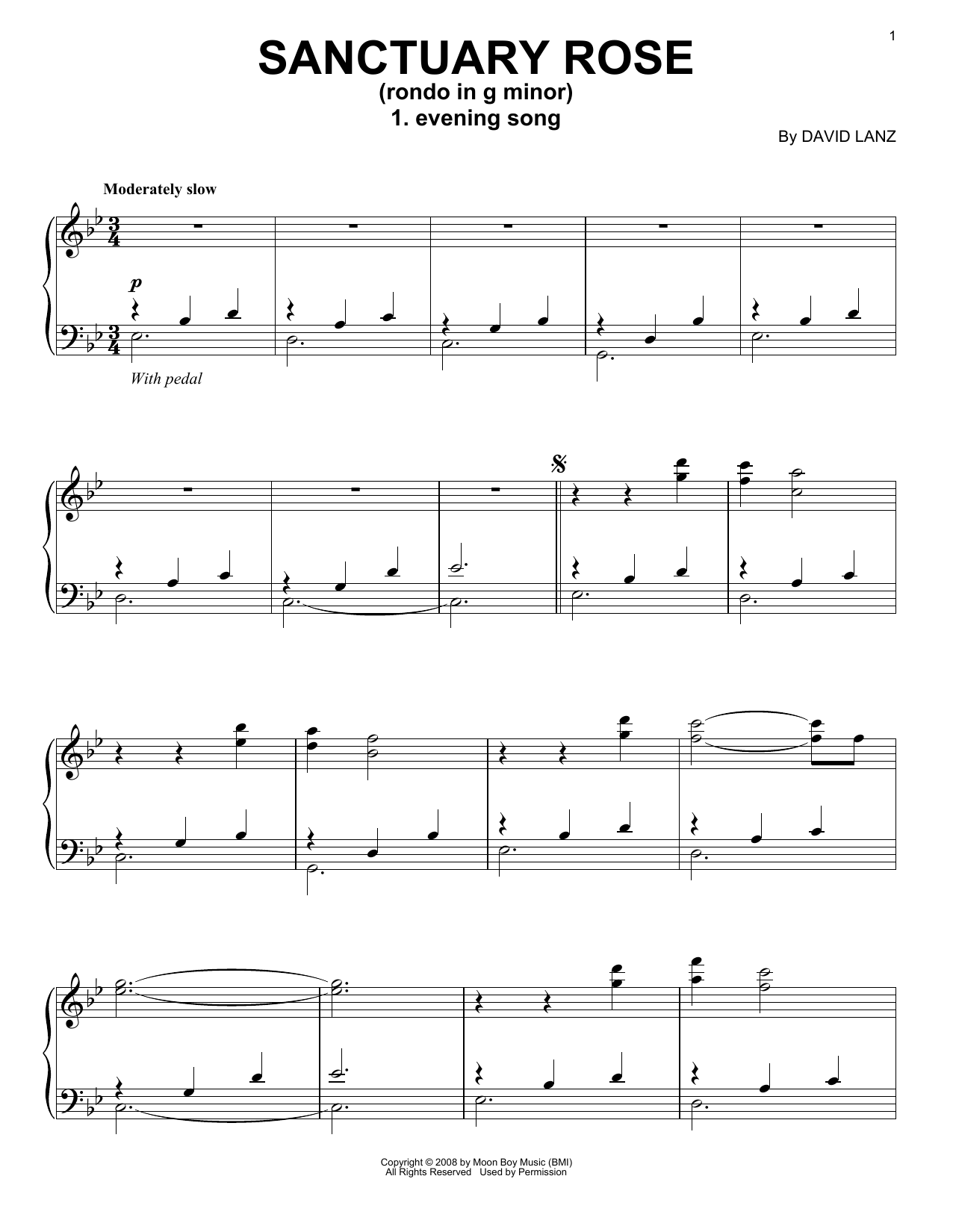 David Lanz Evening Song Sheet Music Notes & Chords for Piano Solo - Download or Print PDF