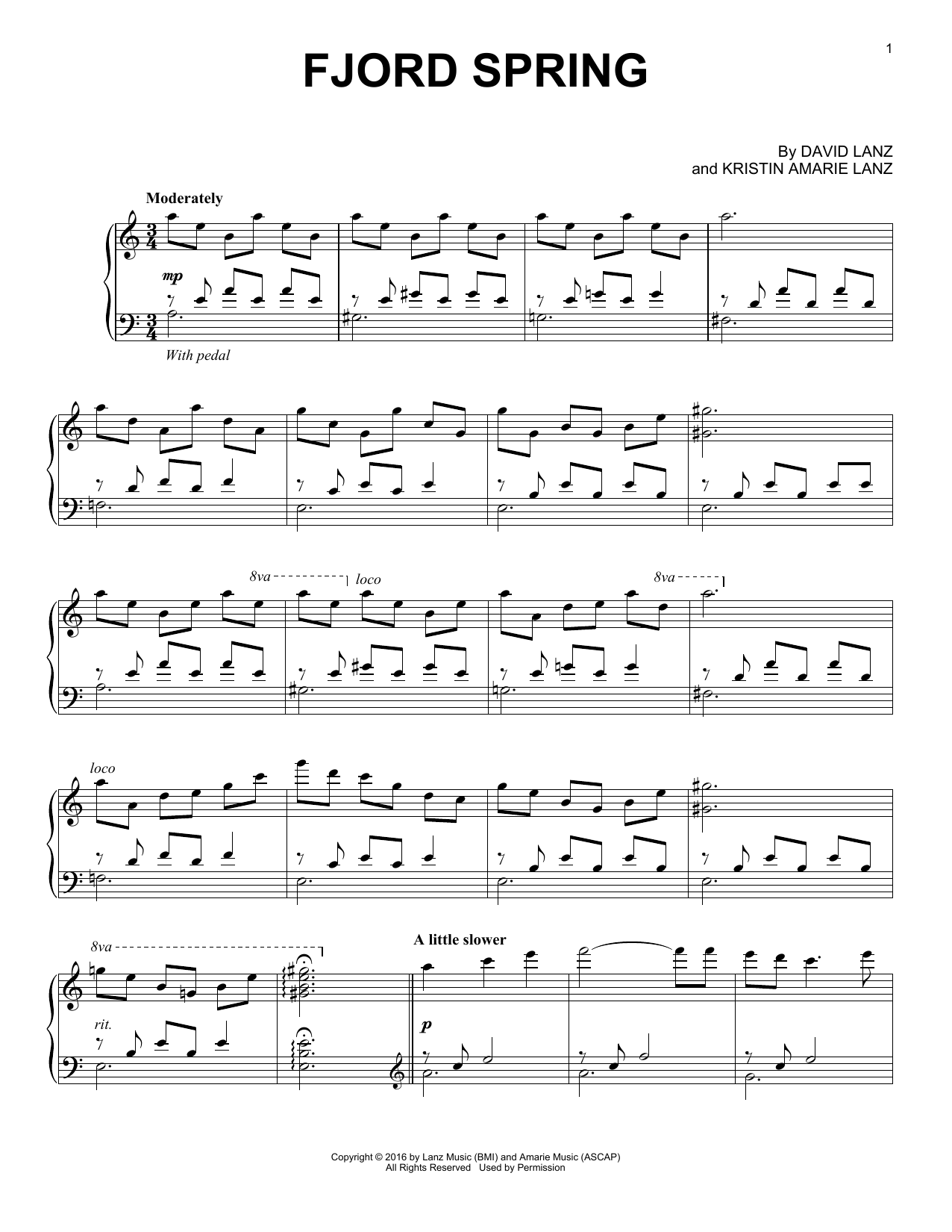 David Lanz Fjord Spring Sheet Music Notes & Chords for Piano Solo - Download or Print PDF