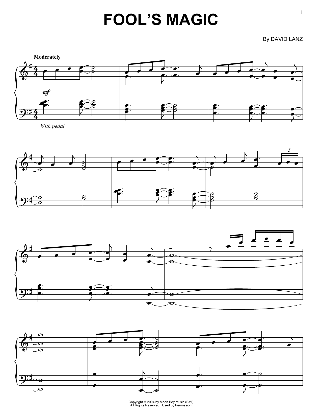 David Lanz Fool's Magic Sheet Music Notes & Chords for Piano Solo - Download or Print PDF