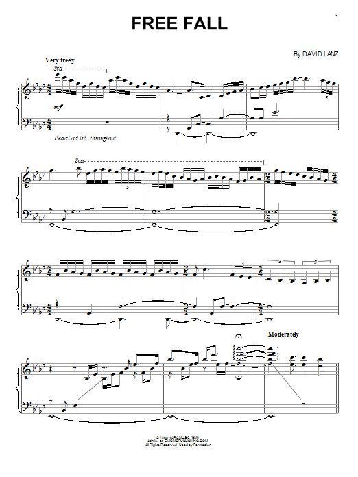 David Lanz Free Fall Sheet Music Notes & Chords for Piano - Download or Print PDF