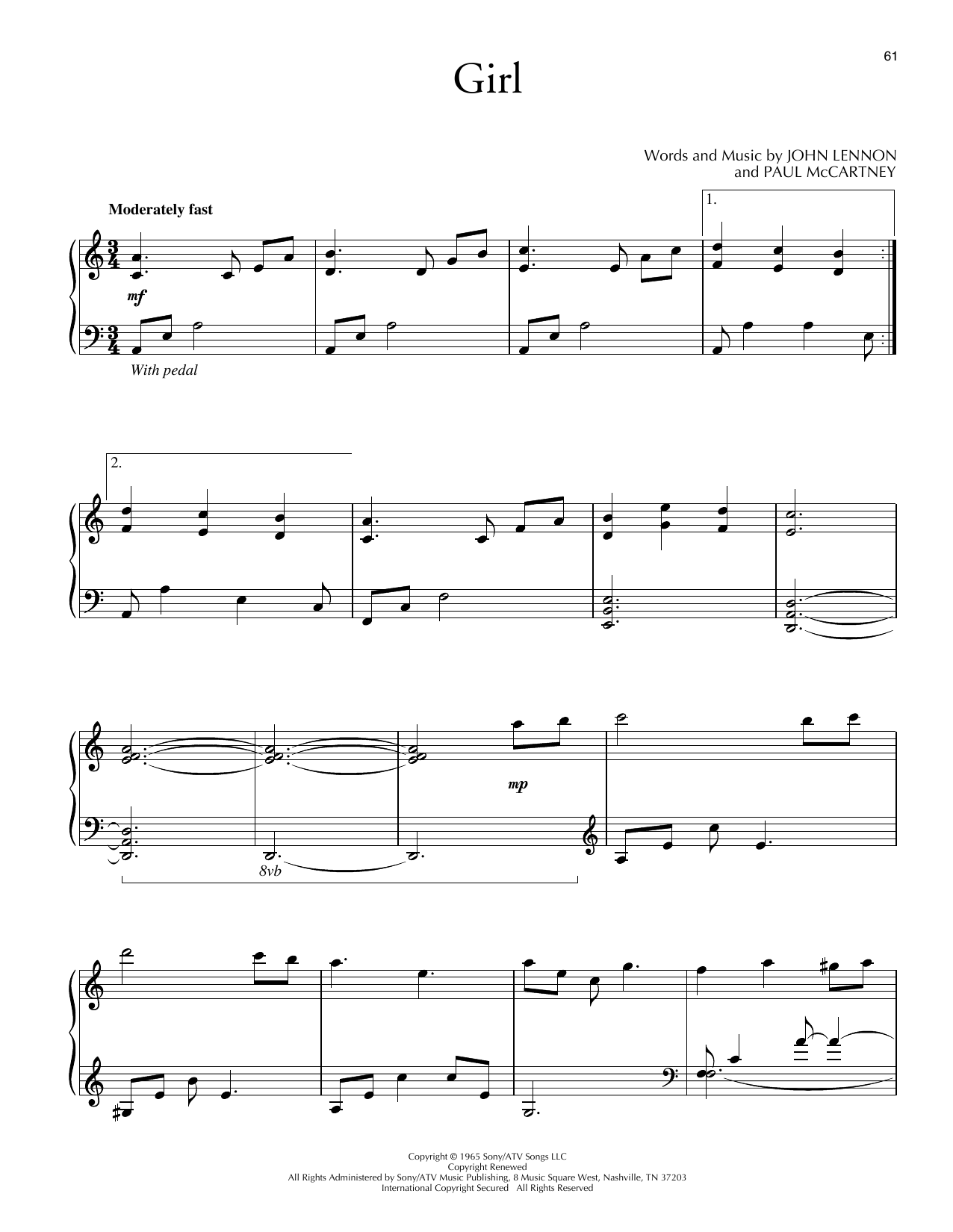 David Lanz Girl Sheet Music Notes & Chords for Piano Solo - Download or Print PDF