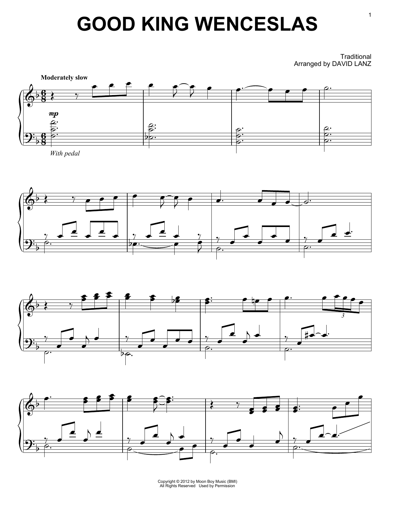 David Lanz Good King Wenceslas Sheet Music Notes & Chords for Piano Solo - Download or Print PDF