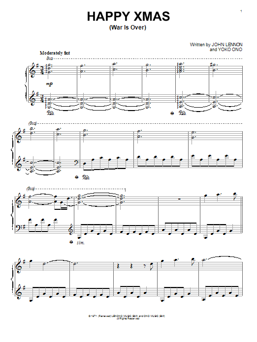 David Lanz Happy Xmas (War Is Over) Sheet Music Notes & Chords for Piano - Download or Print PDF
