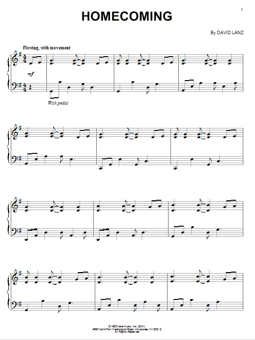 David Lanz Homecoming Sheet Music Notes & Chords for Piano - Download or Print PDF