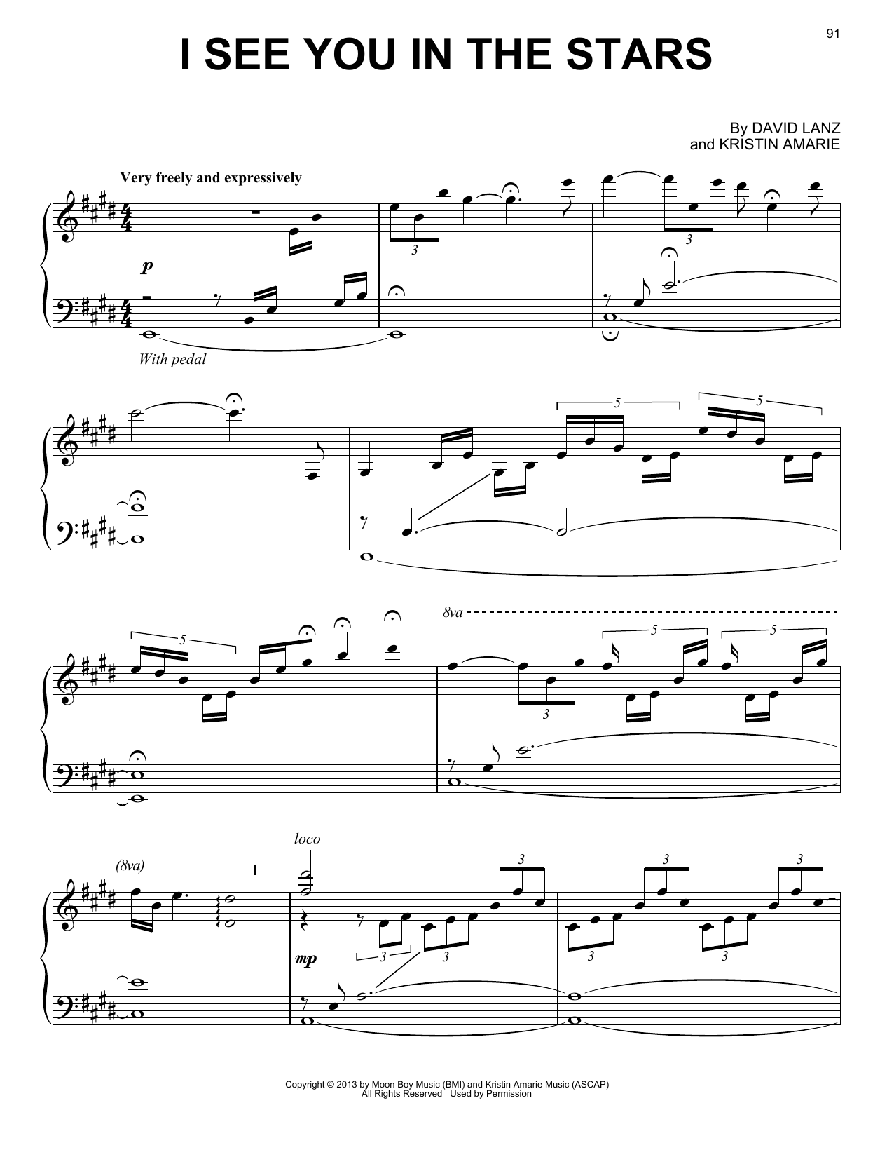 David Lanz I See You In The Stars Sheet Music Notes & Chords for Piano Solo - Download or Print PDF