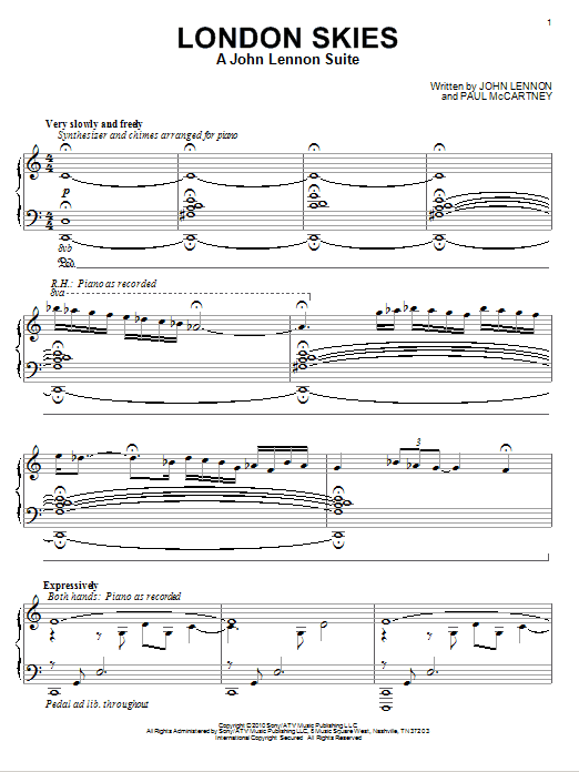 David Lanz London Skies - A John Lennon Suite Sheet Music Notes & Chords for Piano - Download or Print PDF