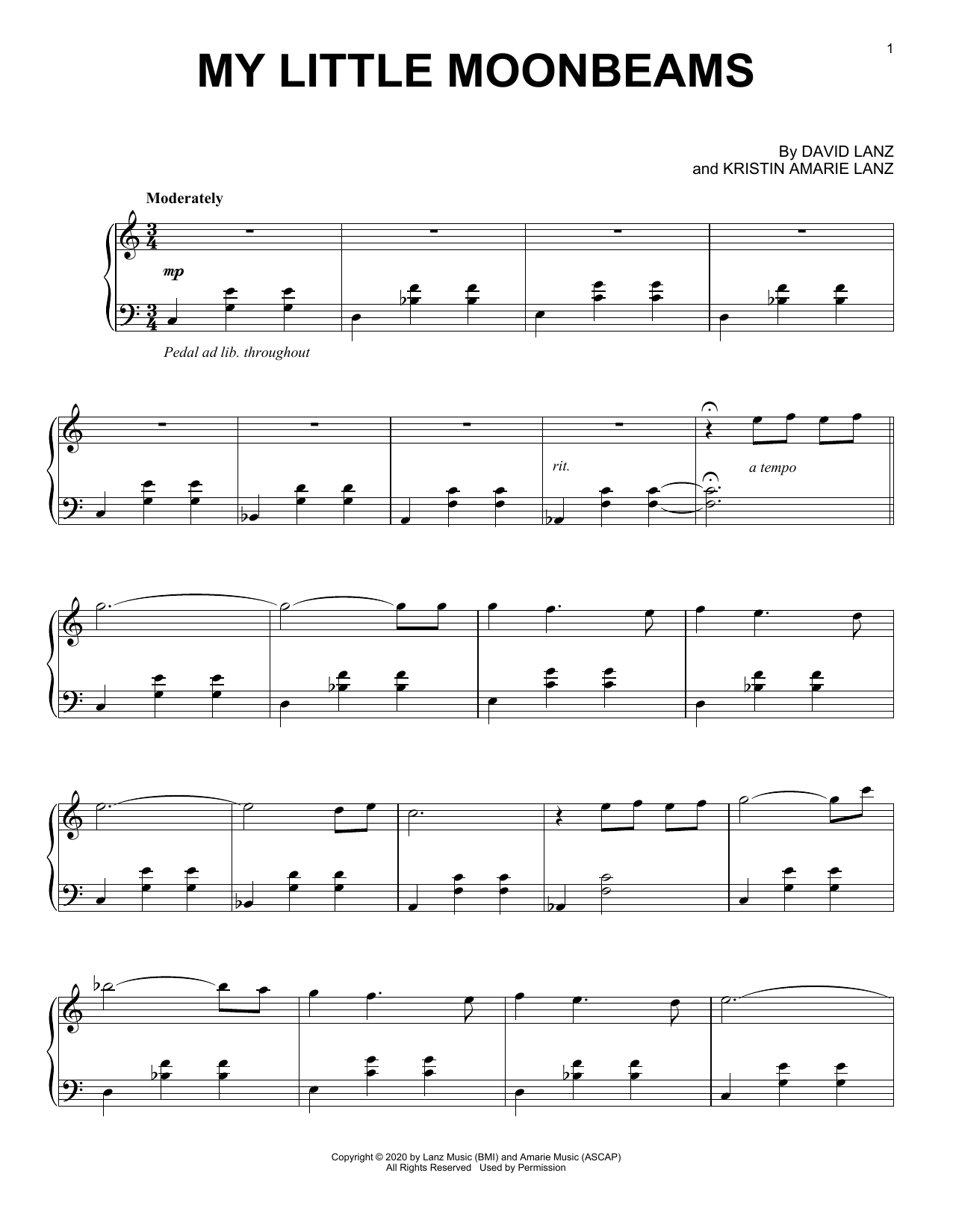 David Lanz My Little Moonbeams Sheet Music Notes & Chords for Piano Solo - Download or Print PDF