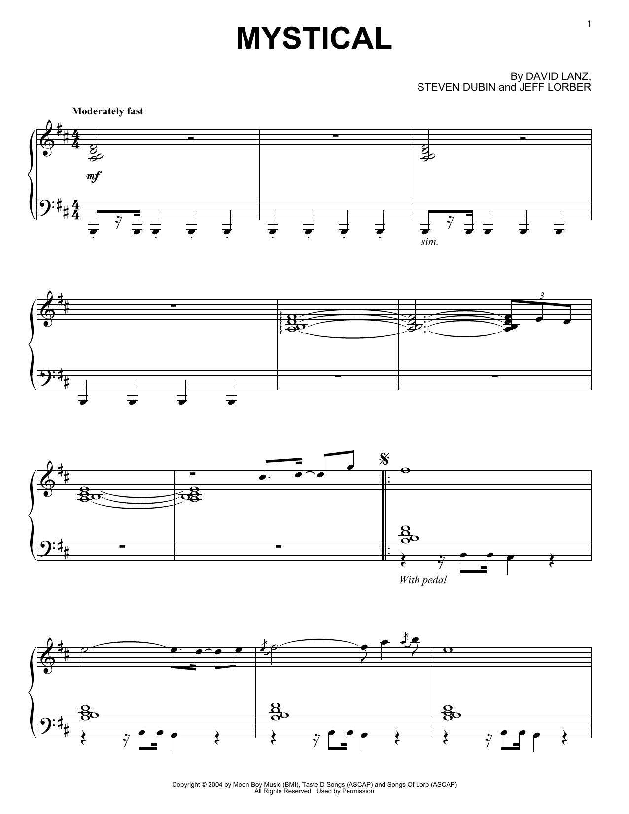 David Lanz Mystical Sheet Music Notes & Chords for Piano Solo - Download or Print PDF