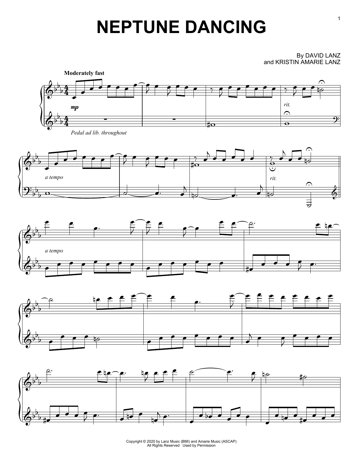 David Lanz Neptune Dancing Sheet Music Notes & Chords for Piano Solo - Download or Print PDF
