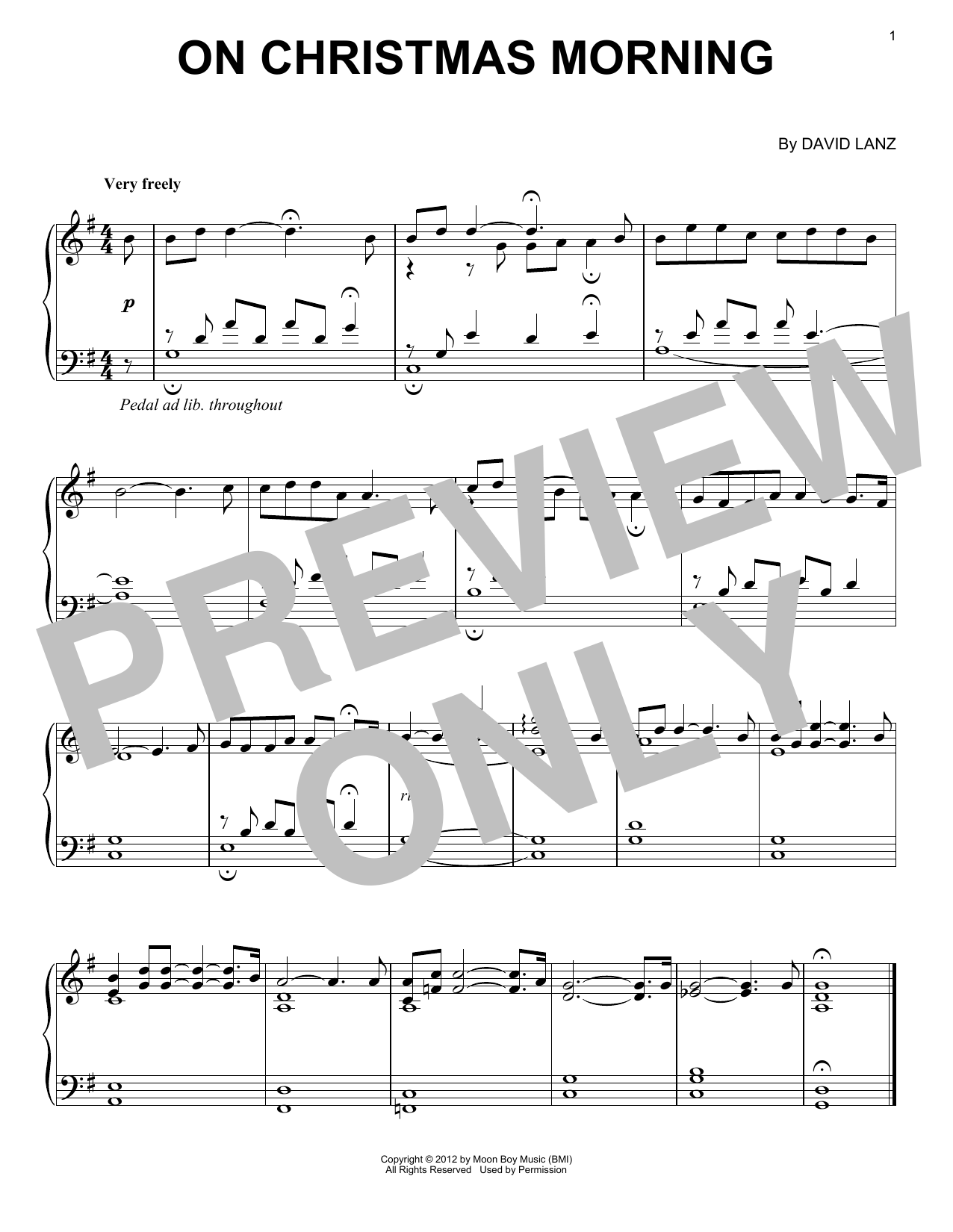 David Lanz On Christmas Morning Sheet Music Notes & Chords for Piano Solo - Download or Print PDF