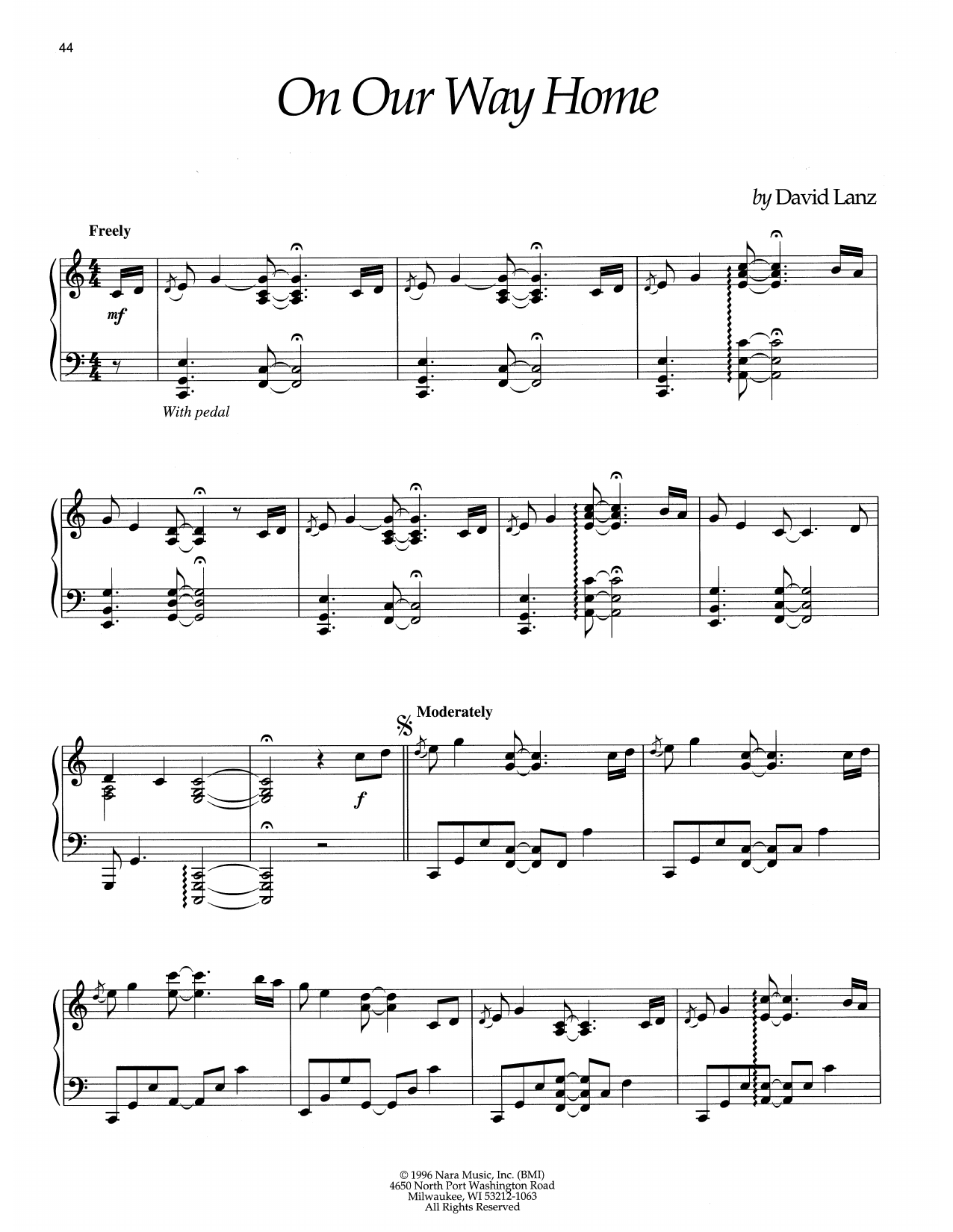David Lanz On Our Way Home Sheet Music Notes & Chords for Piano Solo - Download or Print PDF