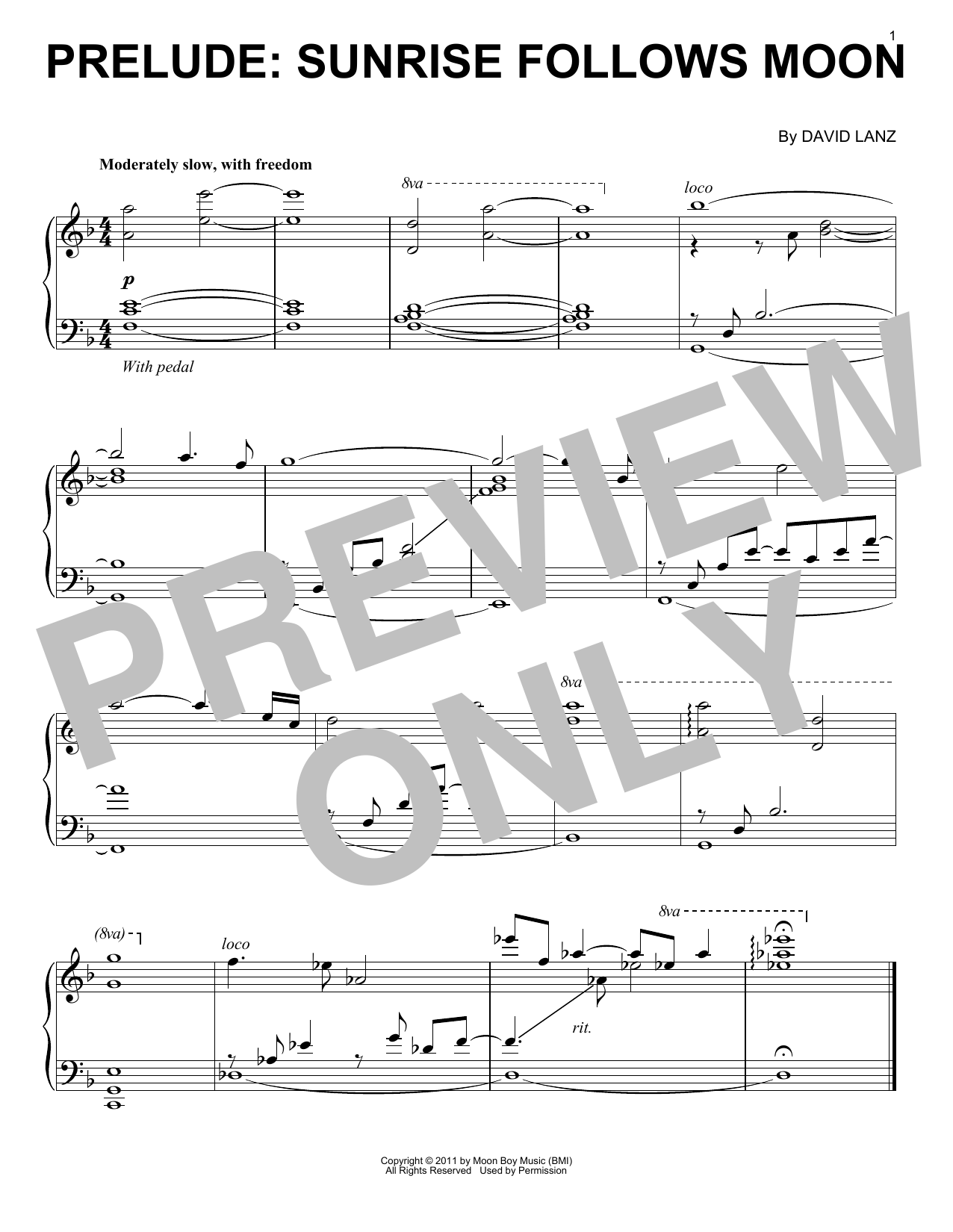 David Lanz Prelude: Sunrise Follows Moon Sheet Music Notes & Chords for Piano Solo - Download or Print PDF