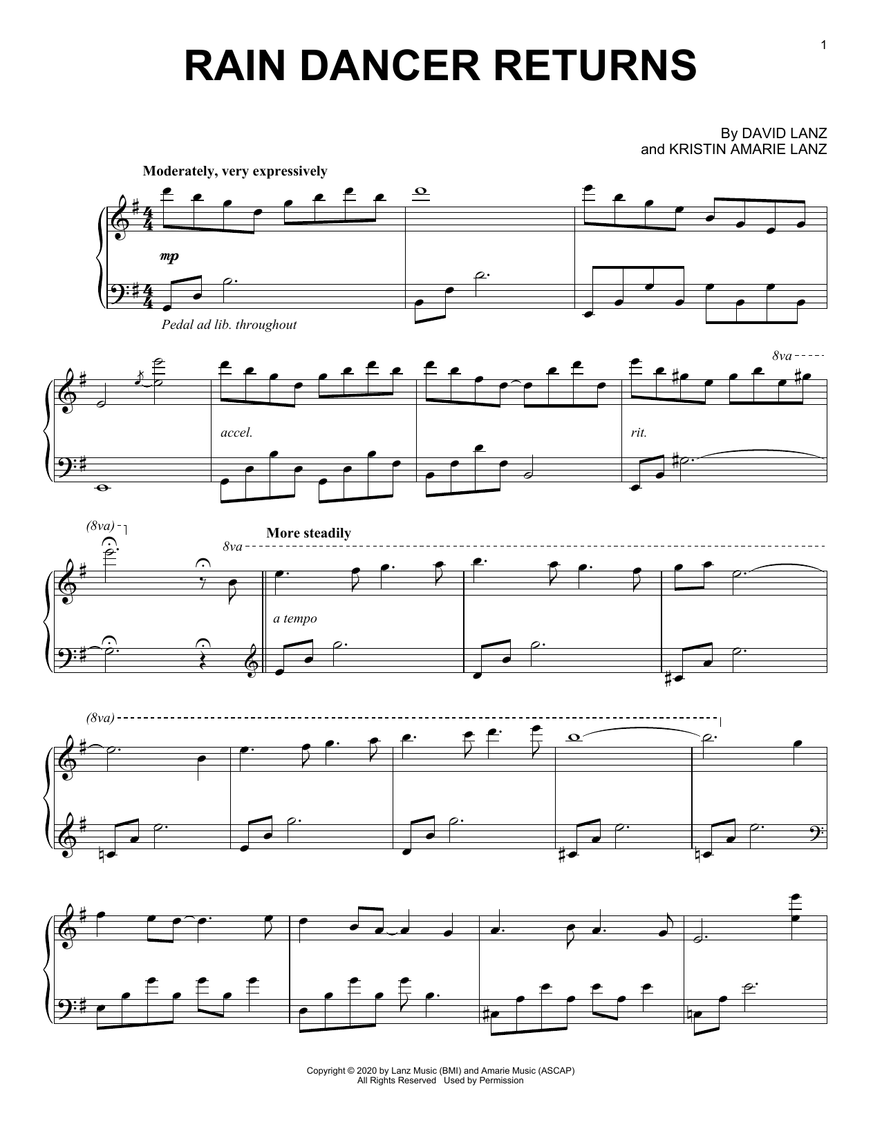 David Lanz Rain Dancer Returns Sheet Music Notes & Chords for Piano Solo - Download or Print PDF