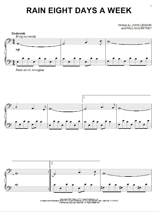 David Lanz Rain Eight Days A Week Sheet Music Notes & Chords for Piano - Download or Print PDF David Lanz Rain Eight Days A Week Sheet Music Notes & Chords for Piano - Download or Print PDF