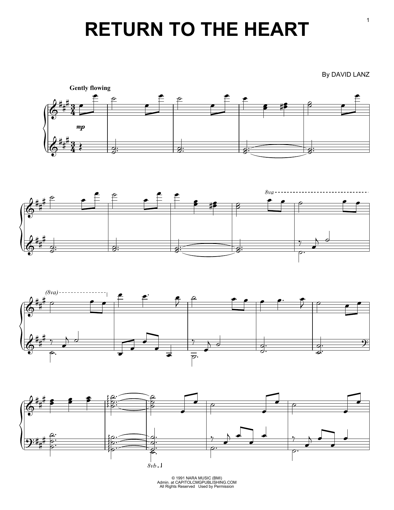 David Lanz Return To The Heart Sheet Music Notes & Chords for Piano - Download or Print PDF