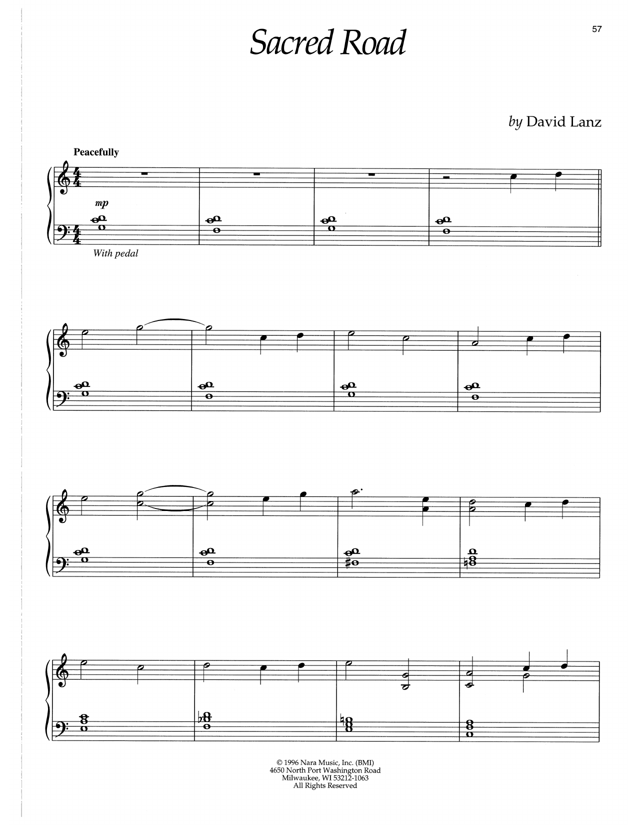 David Lanz Sacred Road Sheet Music Notes & Chords for Piano Solo - Download or Print PDF
