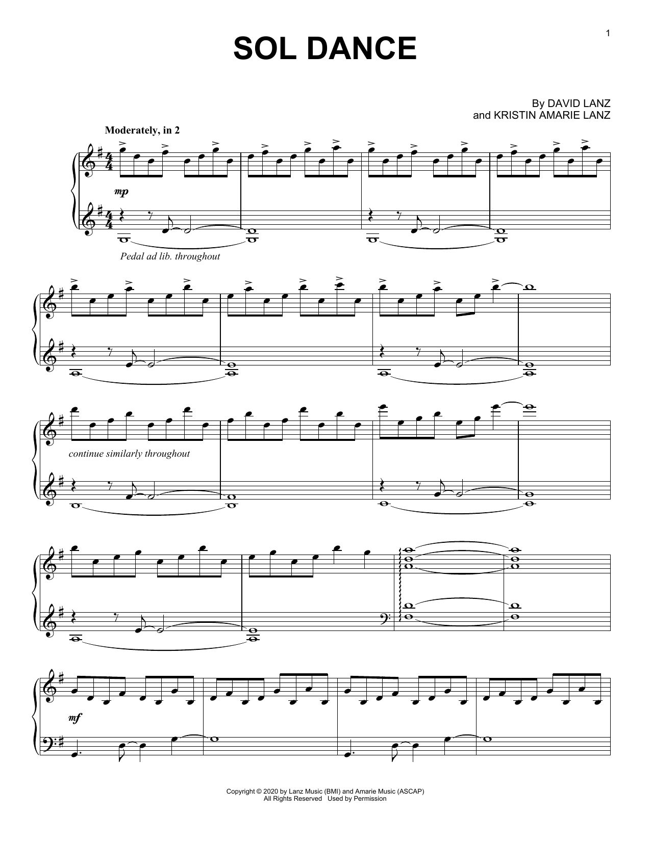 David Lanz Sol Dance Sheet Music Notes & Chords for Piano Solo - Download or Print PDF