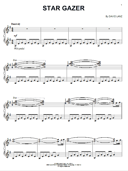 David Lanz Star Gazer Sheet Music Notes & Chords for Piano - Download or Print PDF