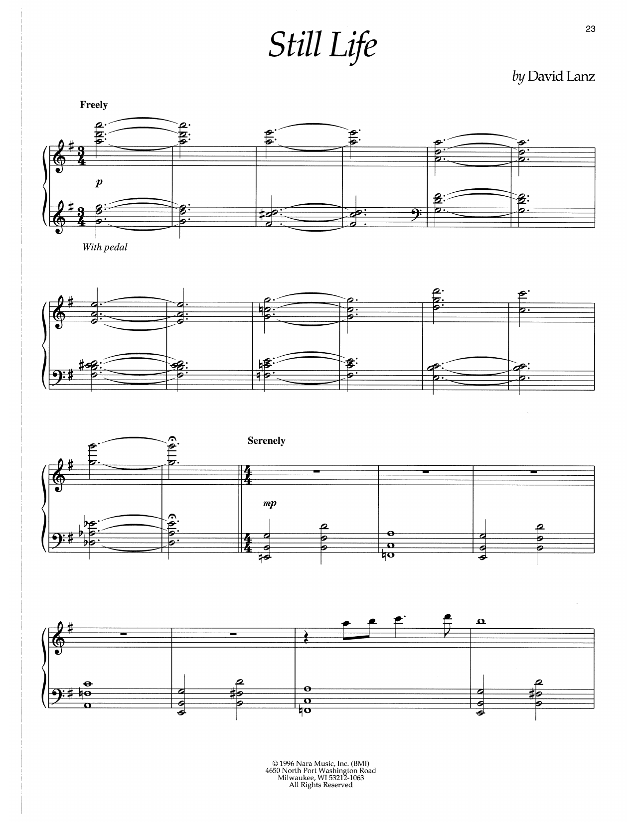 David Lanz Still Life Sheet Music Notes & Chords for Piano Solo - Download or Print PDF