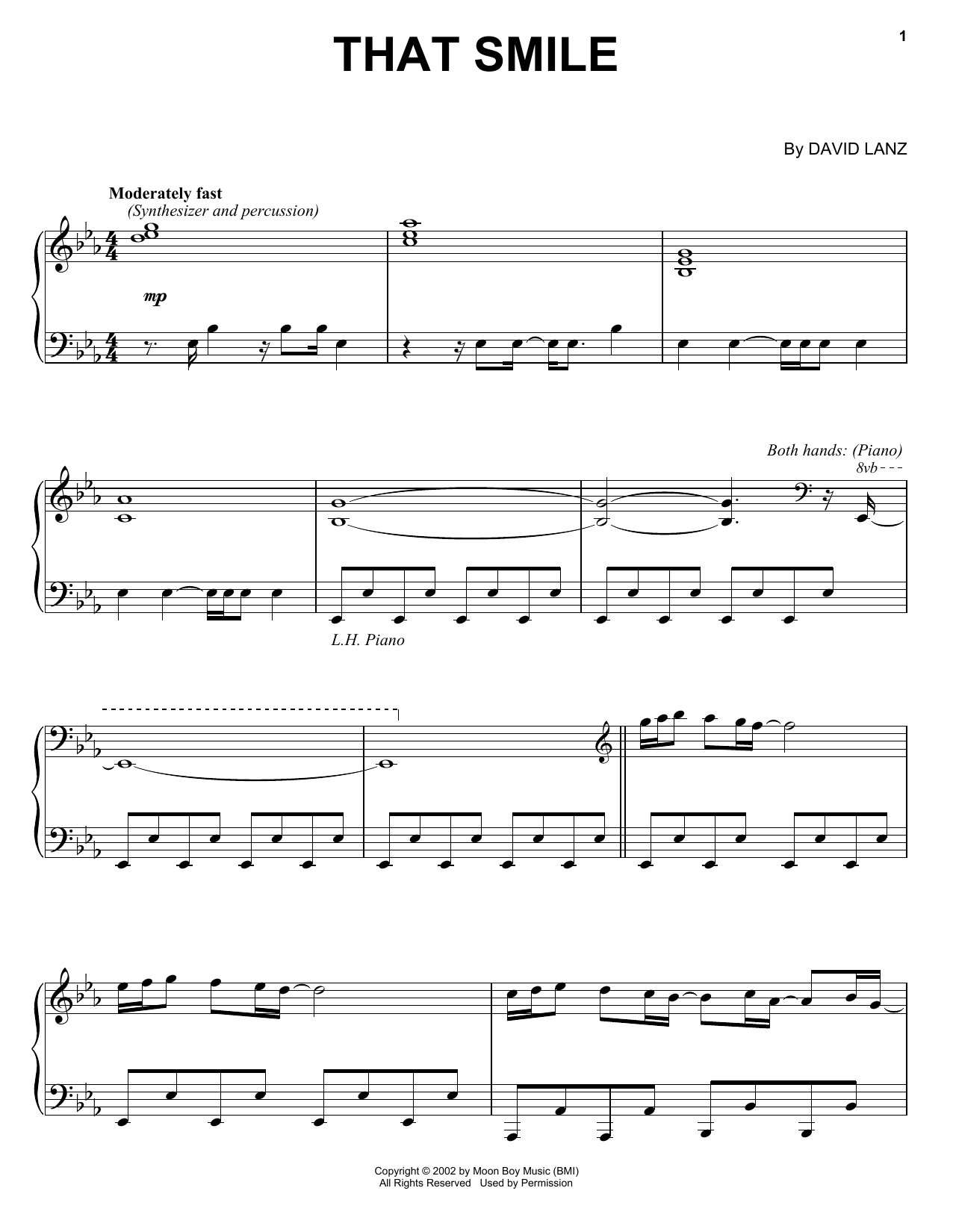 David Lanz That Smile Sheet Music Notes & Chords for Piano Solo - Download or Print PDF