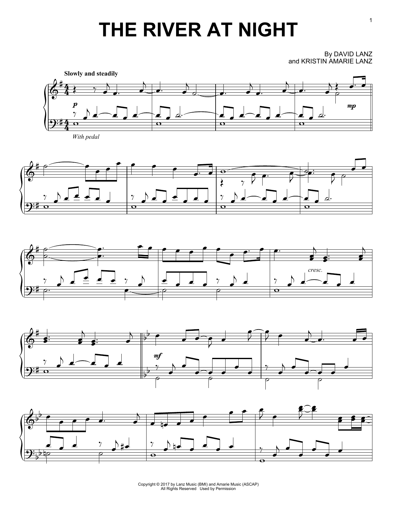 David Lanz The River At Night Sheet Music Notes & Chords for Piano Solo - Download or Print PDF