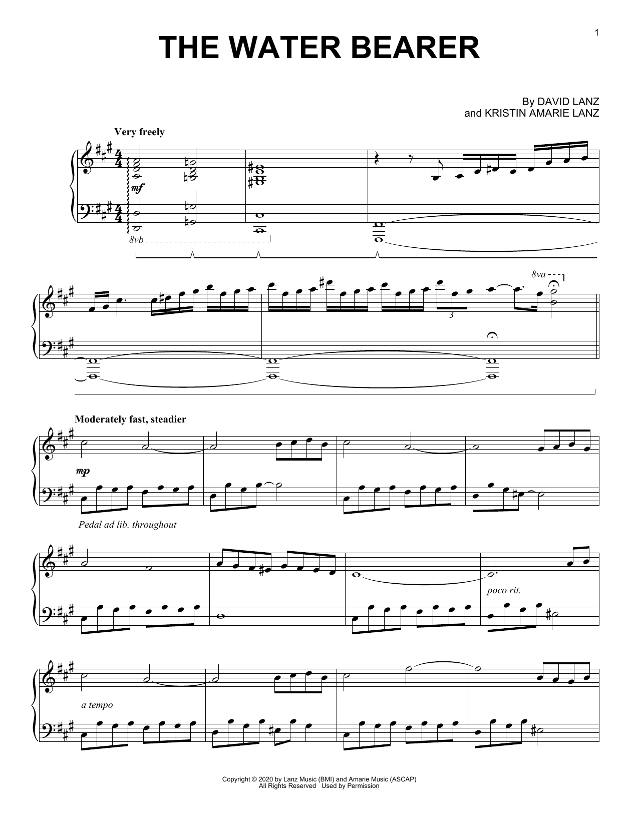 David Lanz The Water Bearer Sheet Music Notes & Chords for Piano Solo - Download or Print PDF