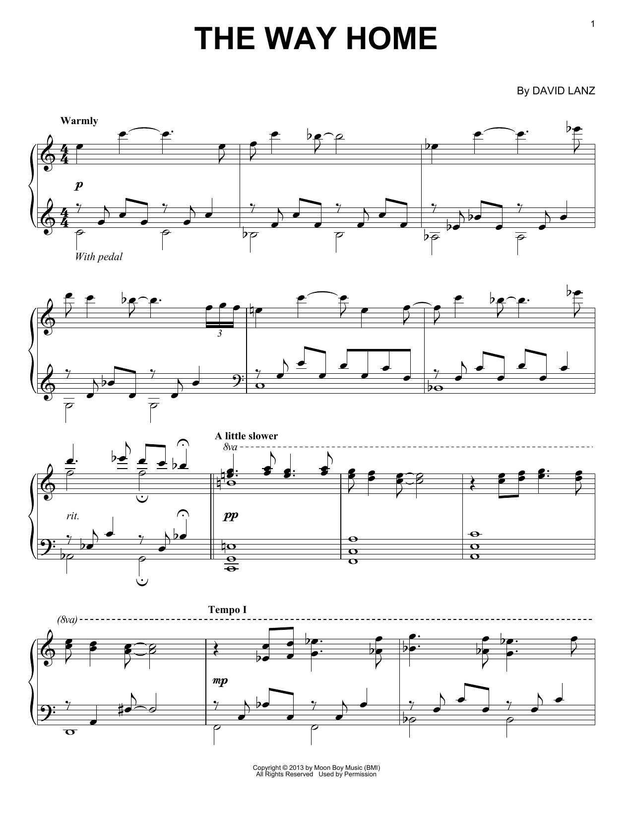 David Lanz The Way Home Sheet Music Notes & Chords for Piano Solo - Download or Print PDF