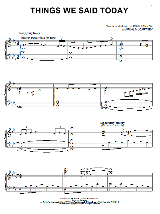 David Lanz Things We Said Today Sheet Music Notes & Chords for Piano - Download or Print PDF David Lanz Things We Said Today Sheet Music Notes & Chords for Piano - Download or Print PDF