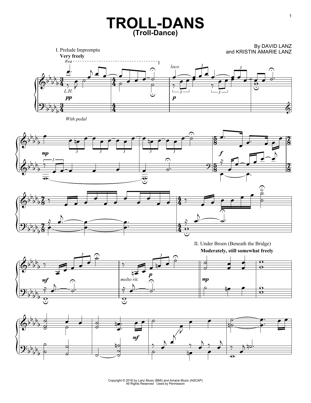 David Lanz Troll-dans (Troll-dance) Sheet Music Notes & Chords for Piano Solo - Download or Print PDF
