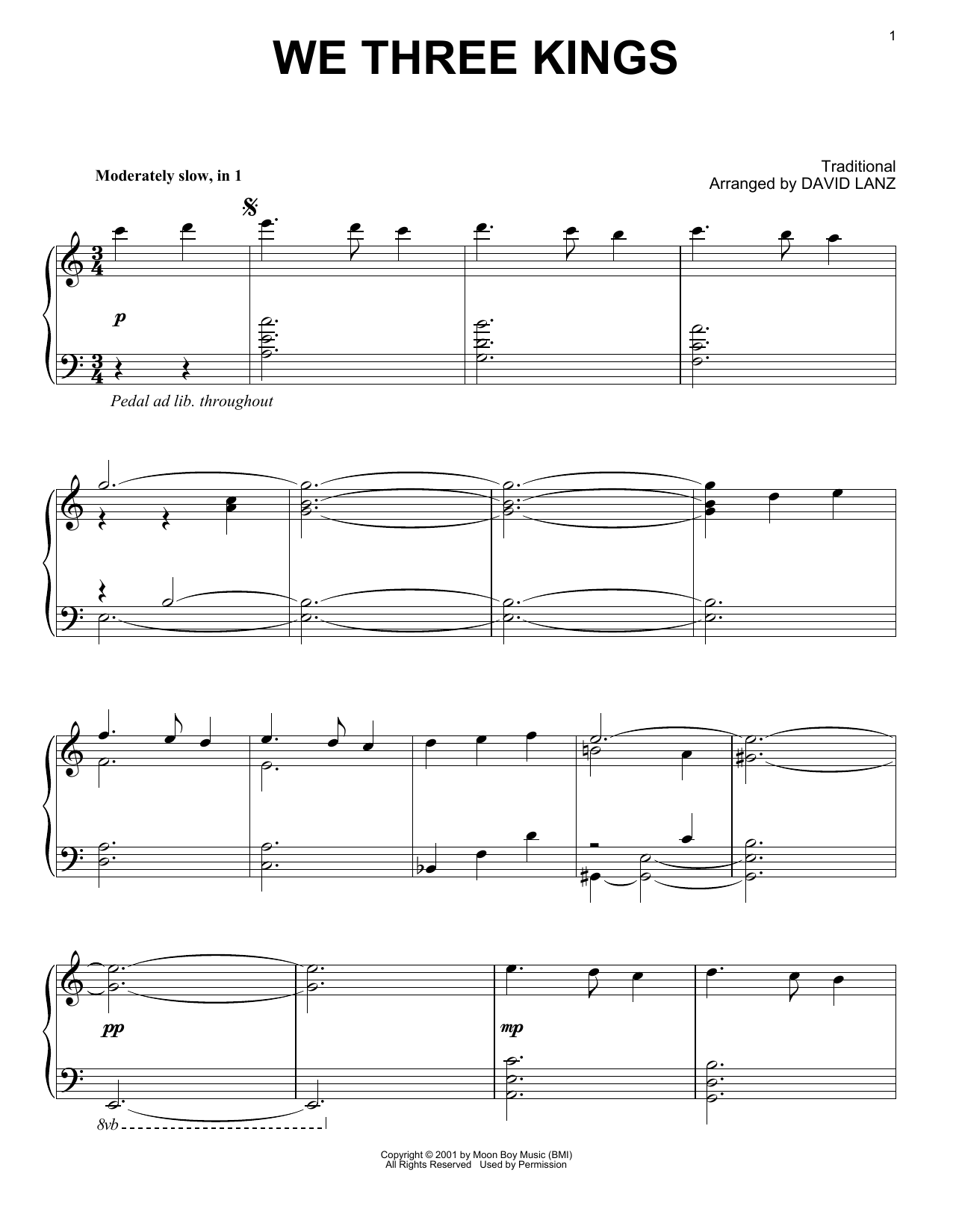David Lanz We Three Kings Sheet Music Notes & Chords for Piano Solo - Download or Print PDF