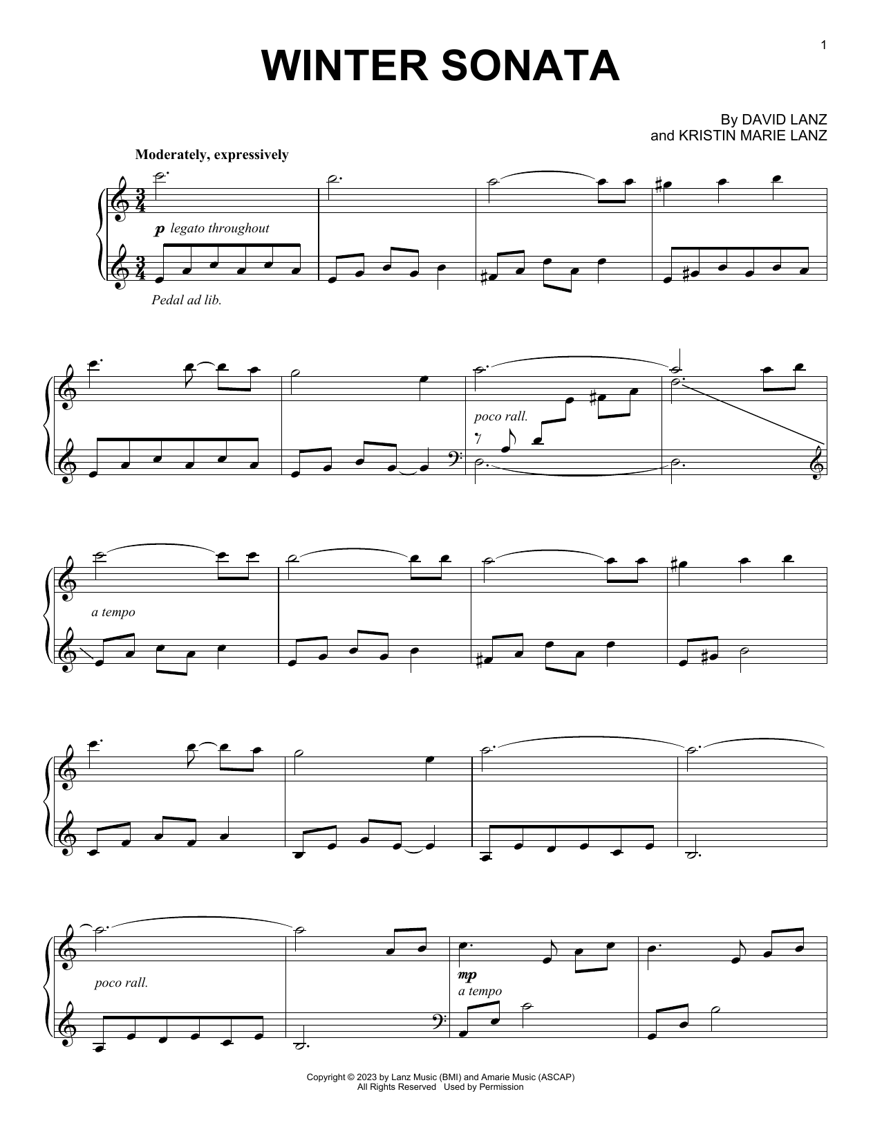 David Lanz Winter Sonata Sheet Music Notes & Chords for Piano Solo - Download or Print PDF