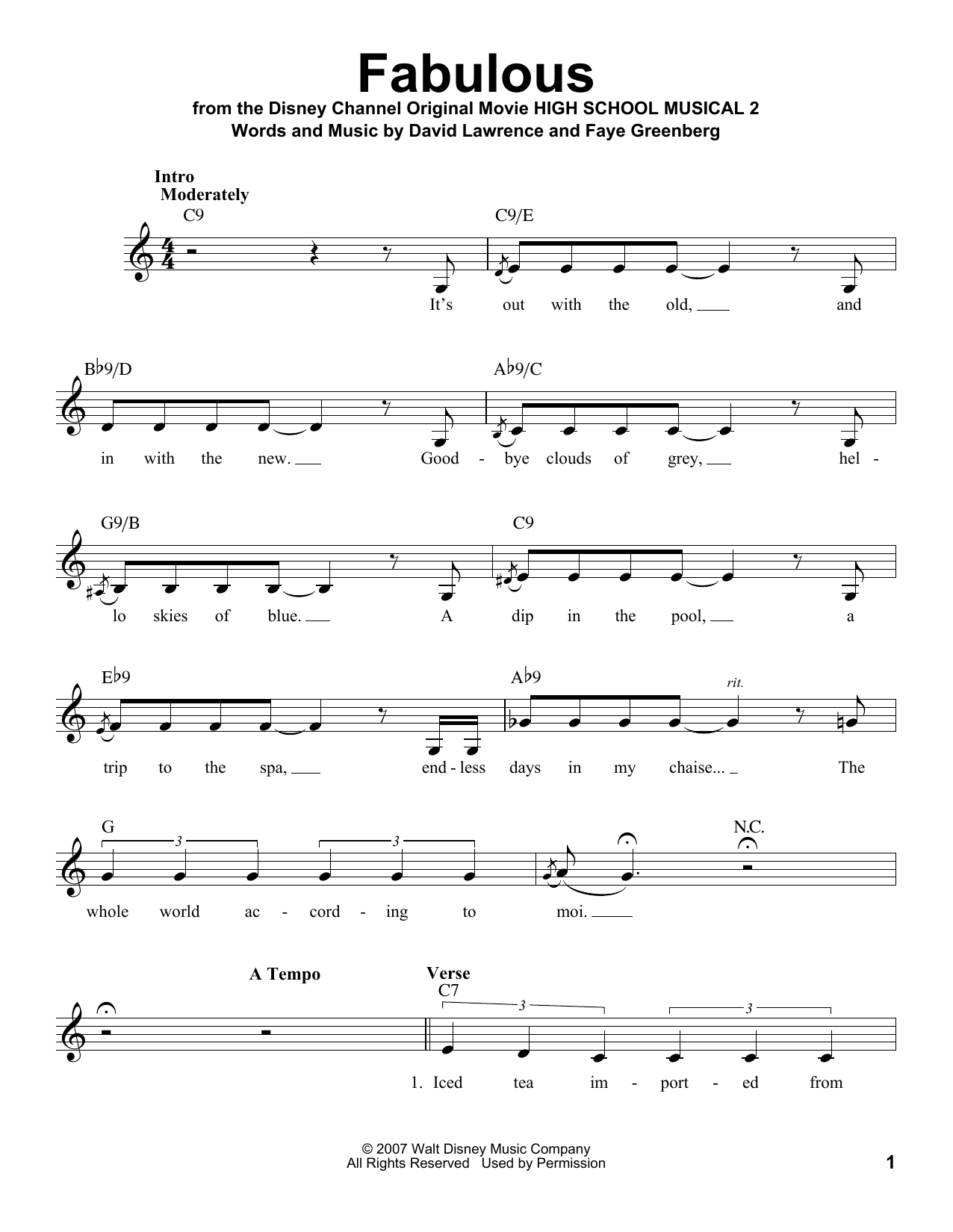 David Lawrence Fabulous Sheet Music Notes & Chords for Voice - Download or Print PDF