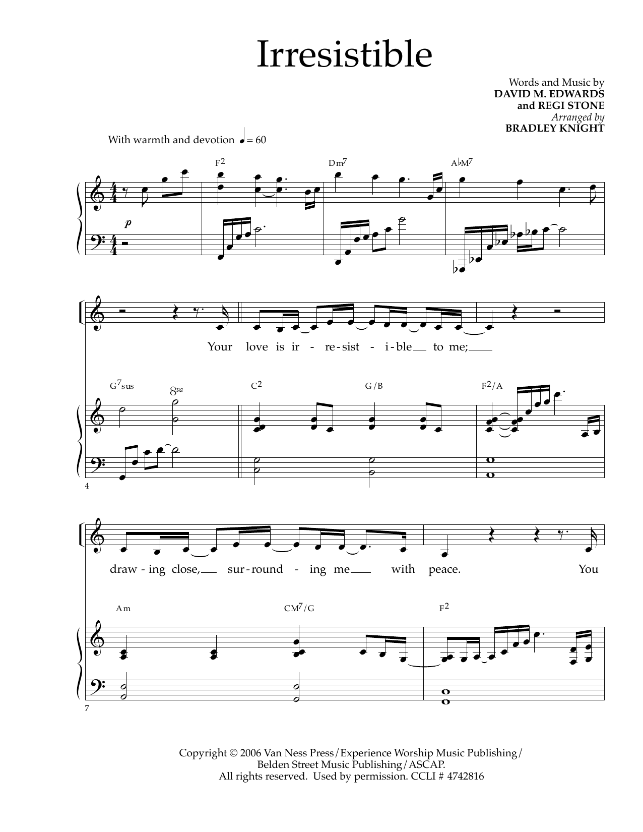 David M. Edwards and Regi Stone Irresistible (arr. Bradley Knight) Sheet Music Notes & Chords for Piano & Vocal - Download or Print PDF
