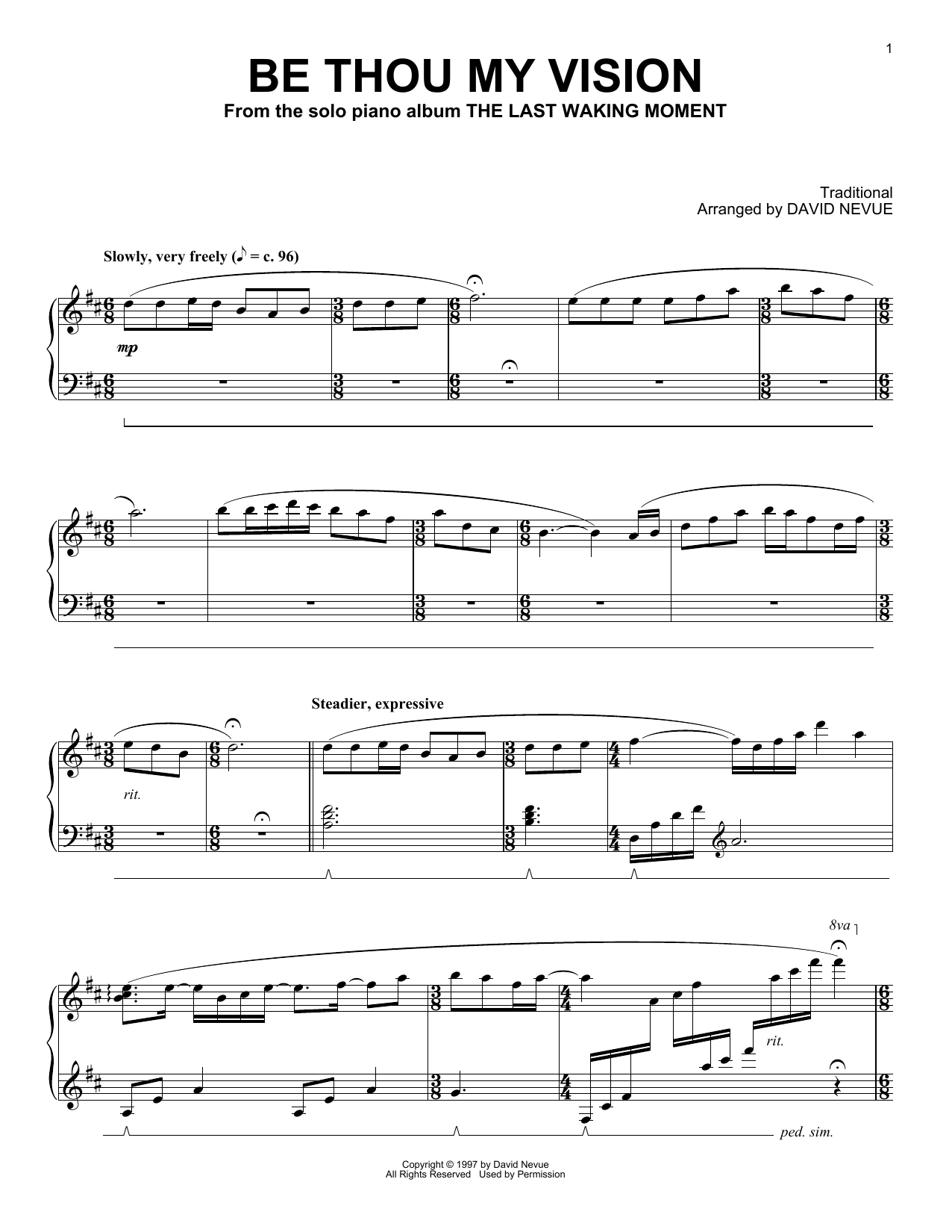 David Nevue Be Thou My Vision Sheet Music Notes & Chords for Piano Solo - Download or Print PDF