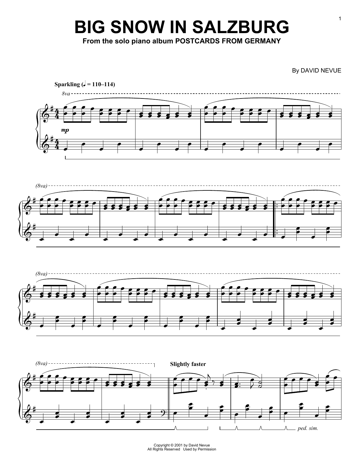 David Nevue Big Snow In Salzburg Sheet Music Notes & Chords for Piano Solo - Download or Print PDF