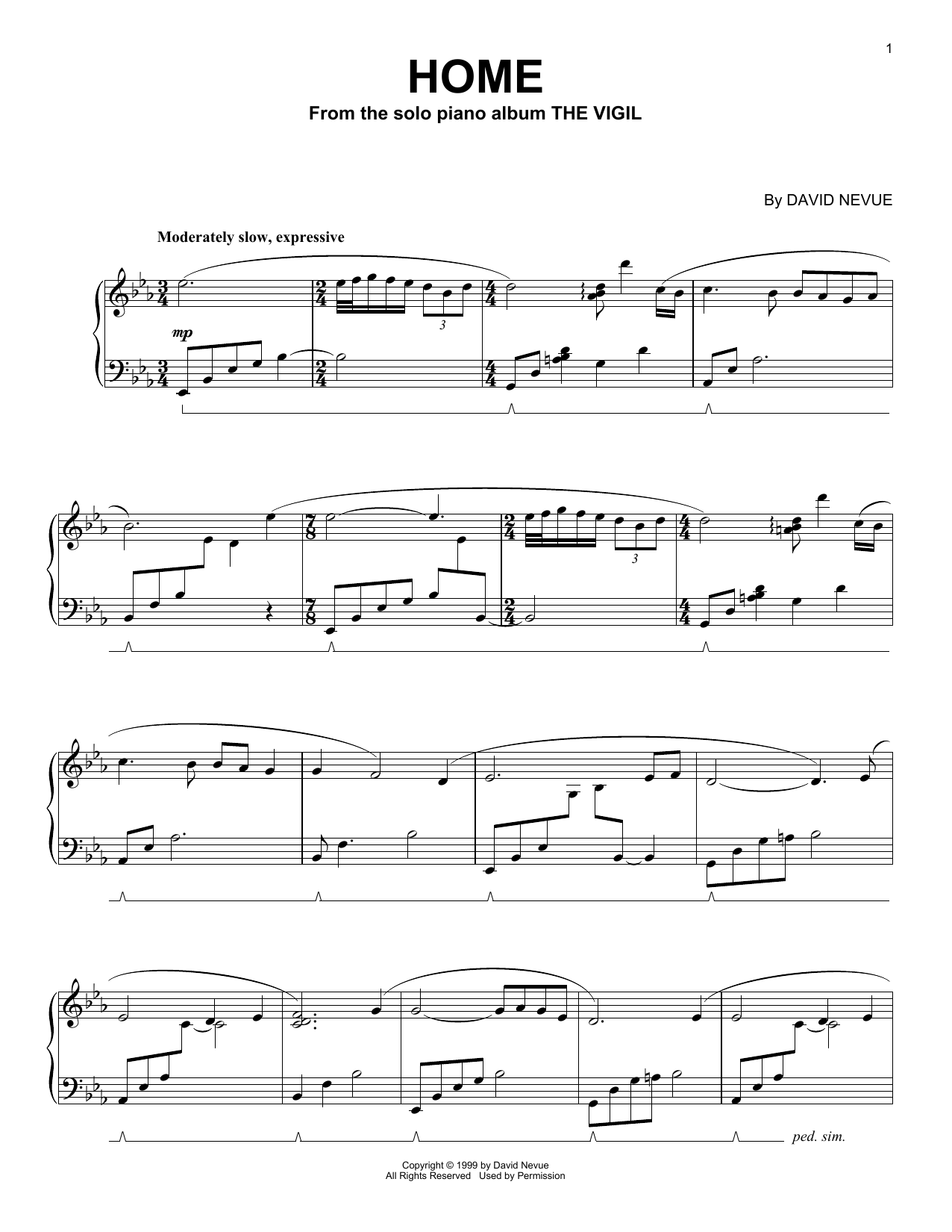 David Nevue Home Sheet Music Notes & Chords for Piano Solo - Download or Print PDF