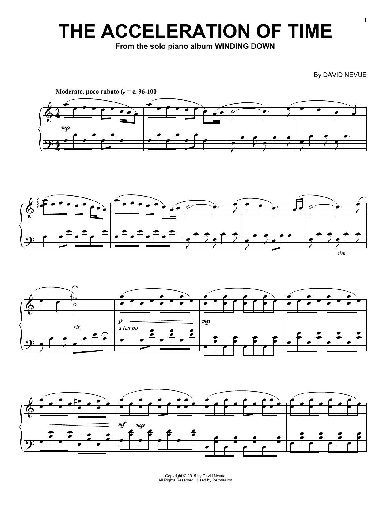 David Nevue The Acceleration Of Time Sheet Music Notes & Chords for Piano Solo - Download or Print PDF