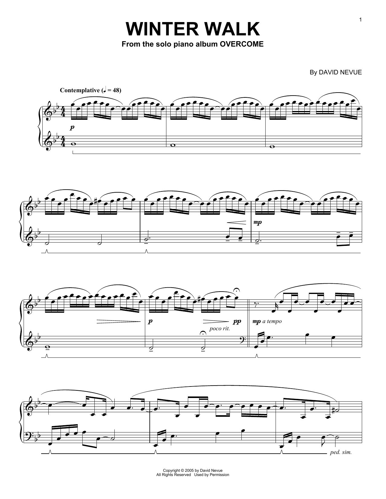 David Nevue Winter Walk Sheet Music Notes & Chords for Piano Solo - Download or Print PDF