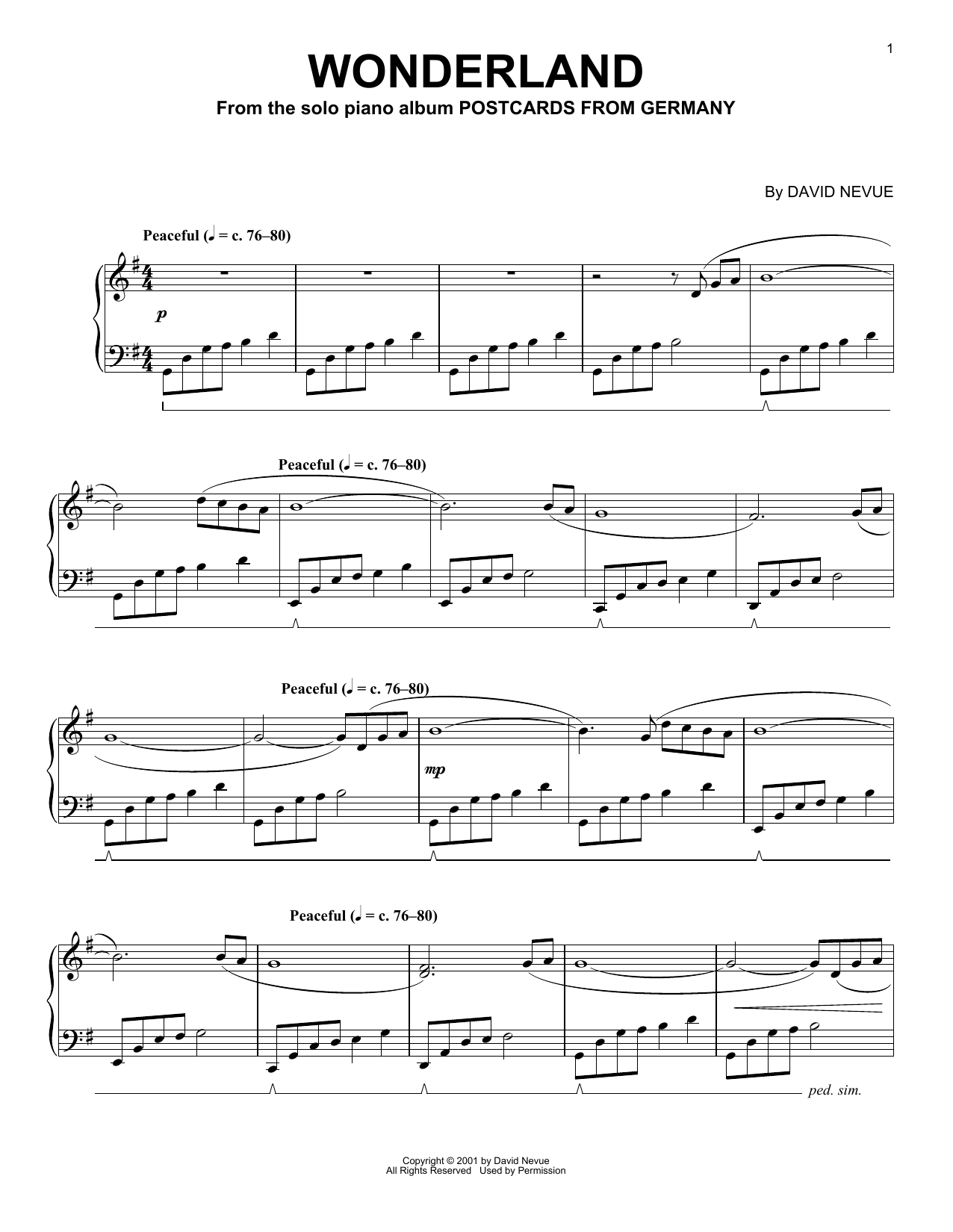 David Nevue Wonderland Sheet Music Notes & Chords for Piano Solo - Download or Print PDF