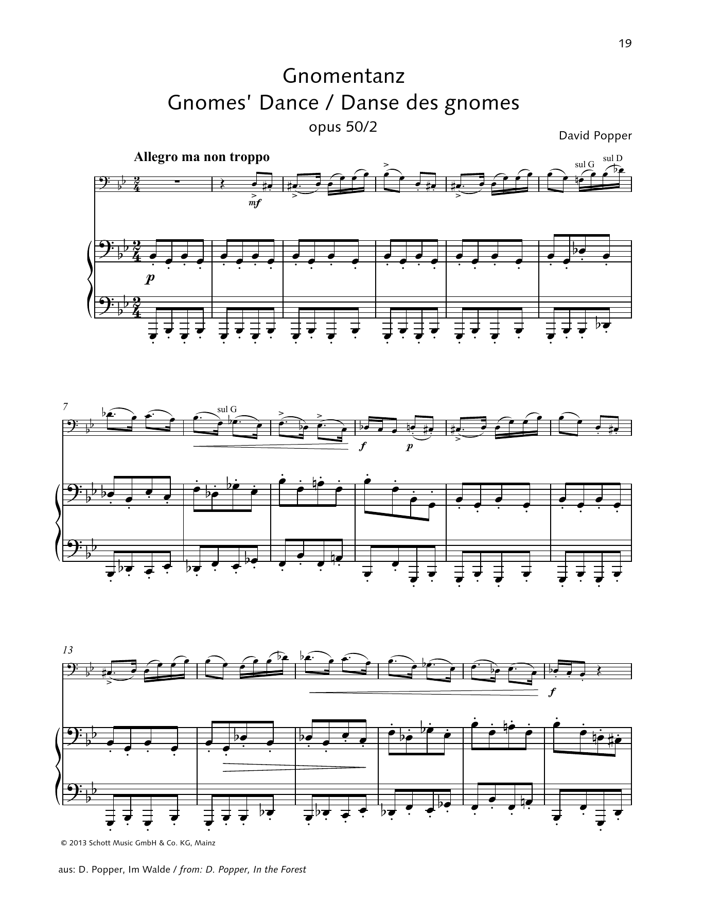Dávid Popper Gnomes' Dance Sheet Music Notes & Chords for String Solo - Download or Print PDF
