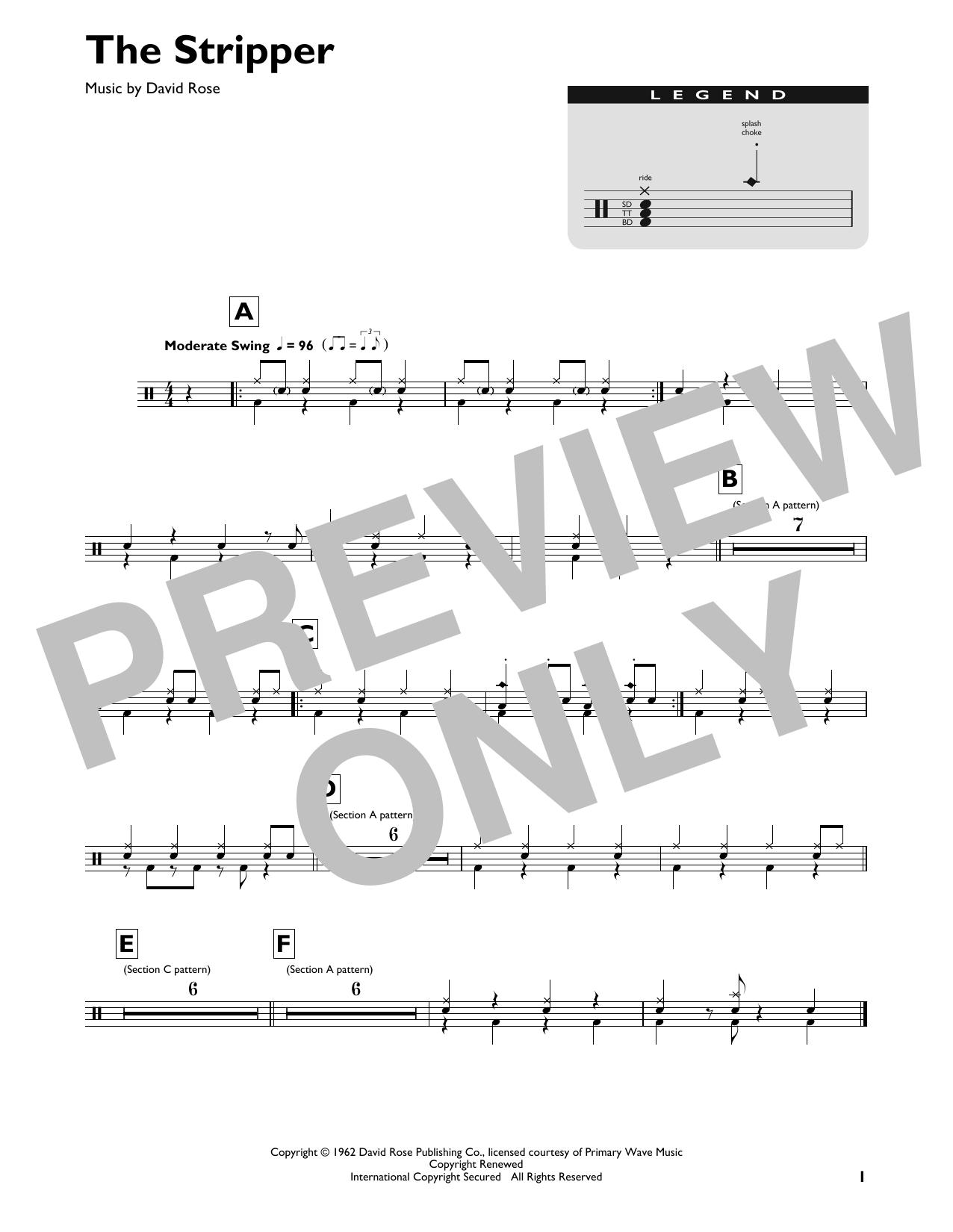 David Rose The Stripper Sheet Music Notes & Chords for Drum Chart - Download or Print PDF David Rose The Stripper Sheet Music Notes & Chords for Drum Chart - Download or Print PDF