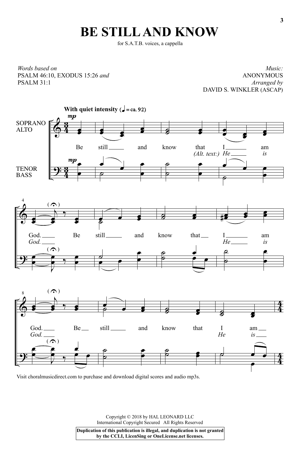 David S. Winkler Almost A Cappella Sheet Music Notes & Chords for SATB Choir - Download or Print PDF