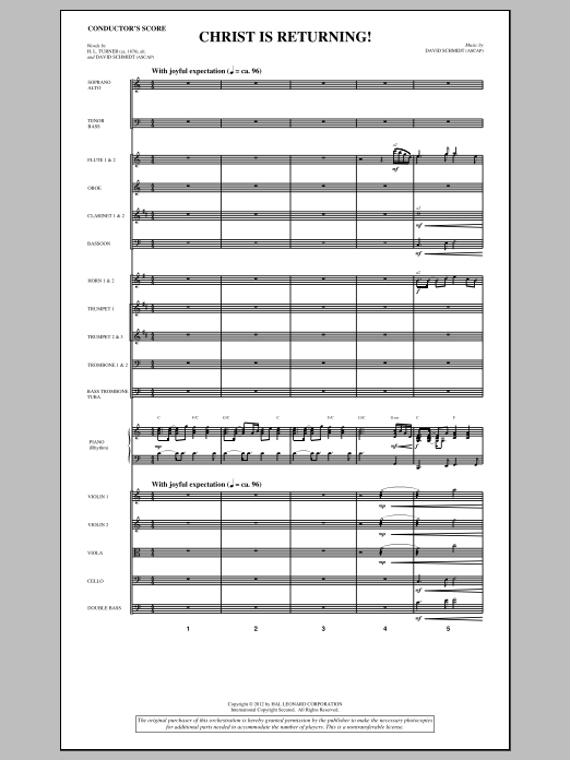 David Schmidt Christ Is Returning! - Score Sheet Music Notes & Chords for Choir Instrumental Pak - Download or Print PDF