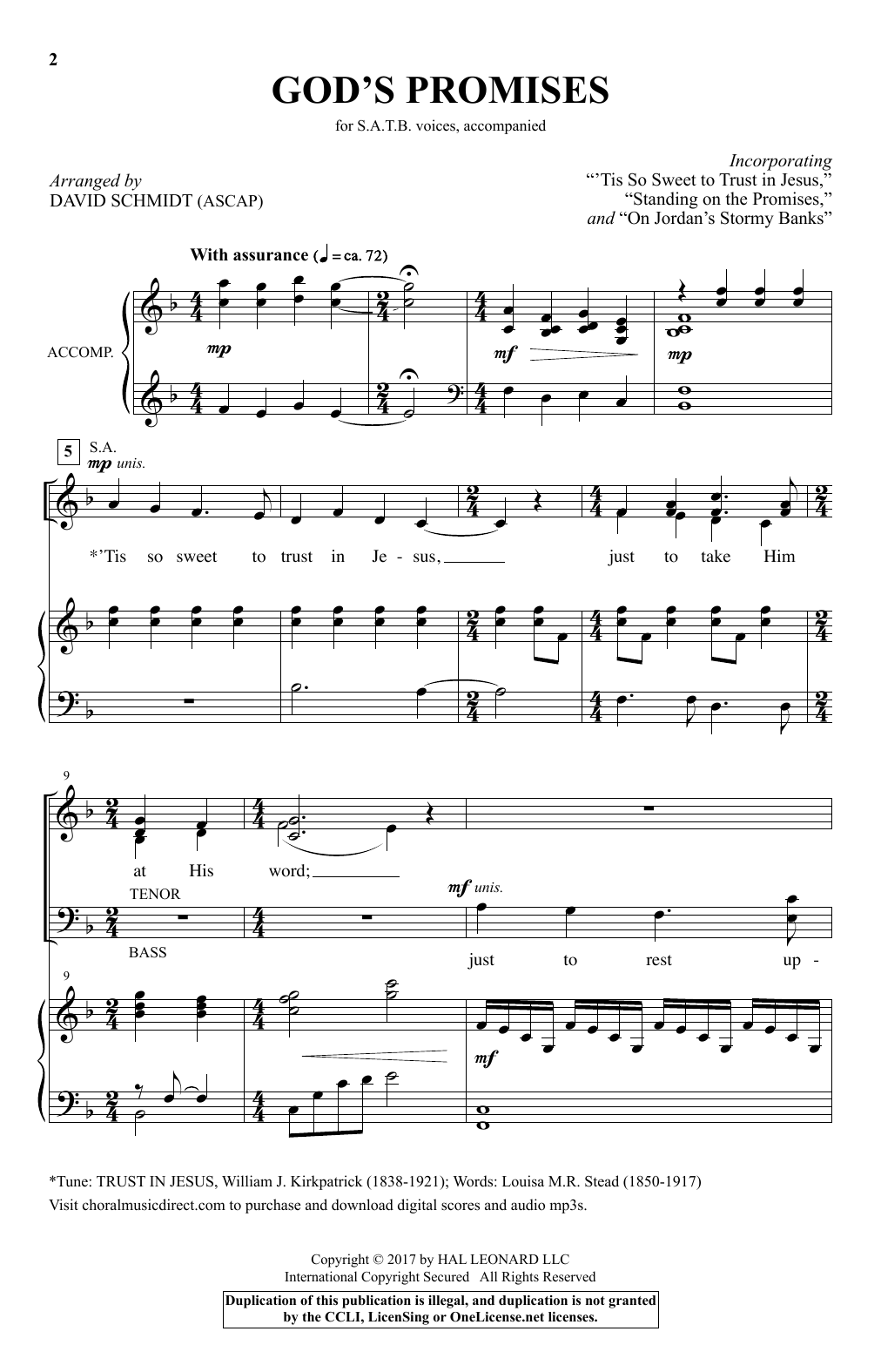 David Schmidt God's Promises Sheet Music Notes & Chords for SATB - Download or Print PDF
