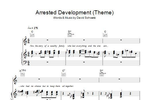 David Schwartz Arrested Development (Main Title) Sheet Music Notes & Chords for Piano & Vocal - Download or Print PDF