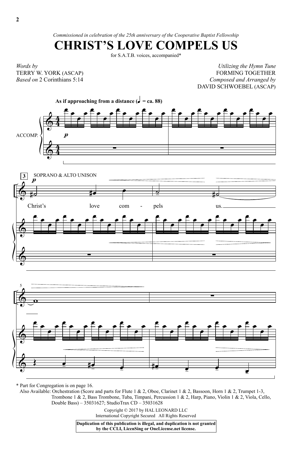 David Schwoebel Christ's Love Compels Us Sheet Music Notes & Chords for SATB - Download or Print PDF