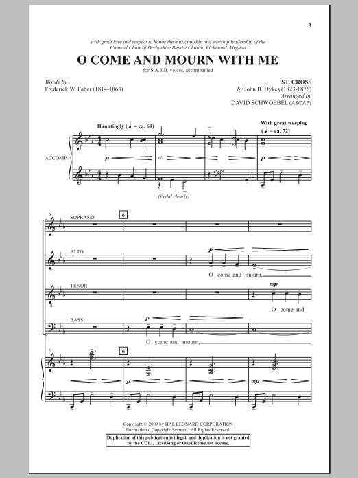 David Schwoebel O Come And Mourn With Me Awhile Sheet Music Notes & Chords for SATB - Download or Print PDF